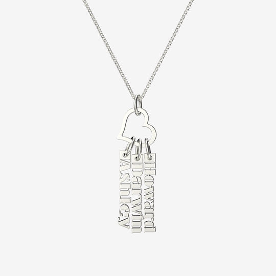 Christmas Gift Heart Rings Fashion Tag Bar Name Necklace Mom Necklace MelodyNecklace