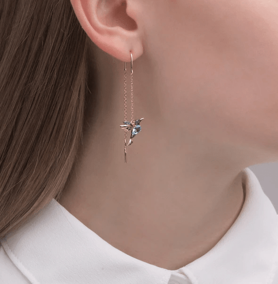 Christmas Gift Ladies Elegant Hummingbird Rhinestone Stud Earrings Earring MelodyNecklace