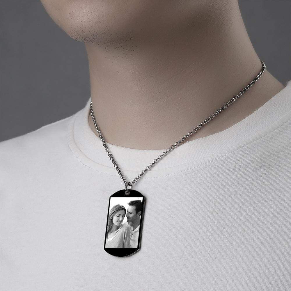 Christmas Gift Melody Engraved Photo Necklace/Keychain Necklace for man MelodyNecklace