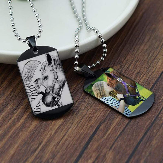 Christmas Gift Melody Engraved Photo Necklace/Keychain Necklace for man MelodyNecklace