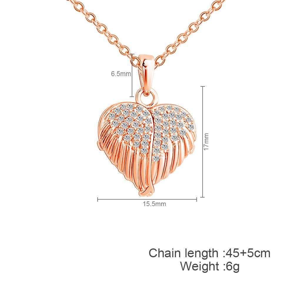 Christmas Gift Openable Angle Wing Heart Photo Necklace Necklace MelodyNecklace