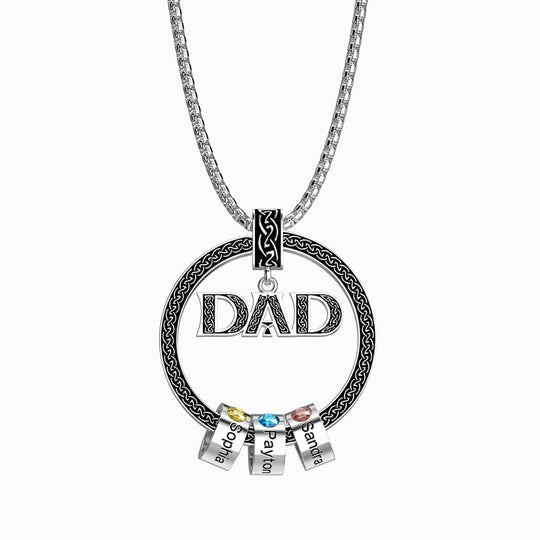 Christmas Gift Personalized Circle Pendant with Custom Beads Birthstone Pendant Necklace Necklace for man MelodyNecklace