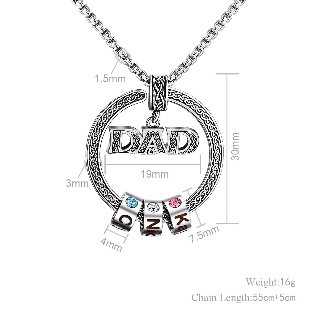 Christmas Gift Personalized Circle Pendant with Custom Beads Birthstone Pendant Necklace Necklace for man MelodyNecklace