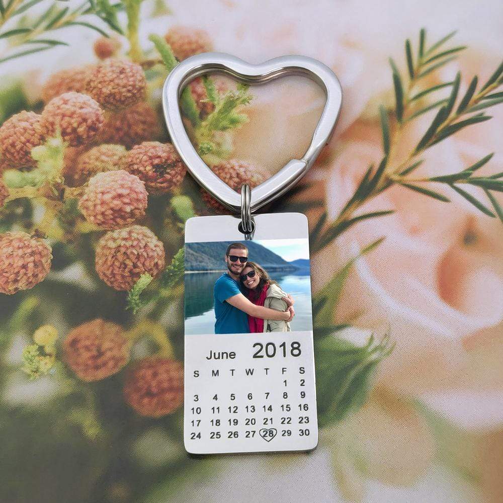 Christmas Gift personalized colour photo calendar keychain love date gift Keychain MelodyNecklace