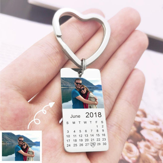 Christmas Gift personalized colour photo calendar keychain love date gift Keychain MelodyNecklace