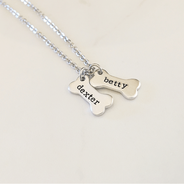 Christmas Gift Personalized Dog Bone Name Necklace Necklace MelodyNecklace