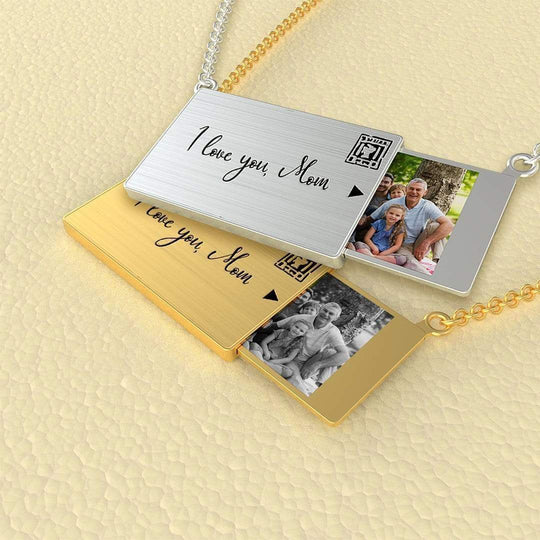 Christmas Gift Personalized Handmade Envelope Charm Photo Necklace Mom Necklace MelodyNecklace