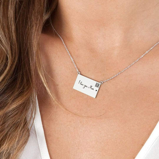 Christmas Gift Personalized Handmade Envelope Charm Photo Necklace Mom Necklace MelodyNecklace