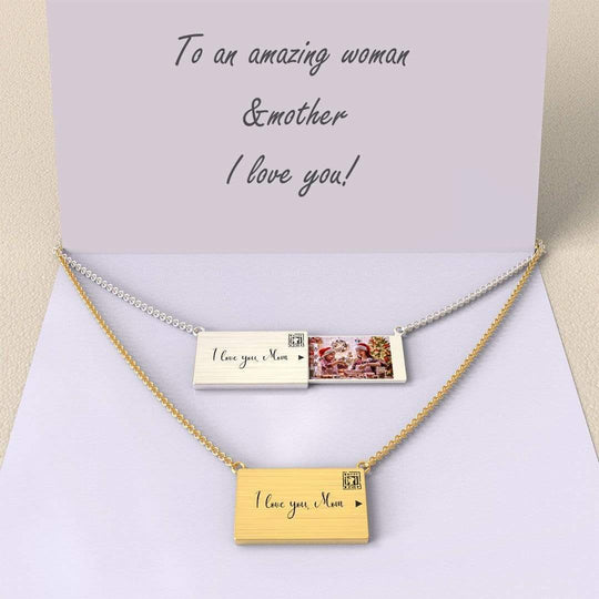 Christmas Gift Personalized Handmade Envelope Charm Photo Necklace Mom Necklace MelodyNecklace