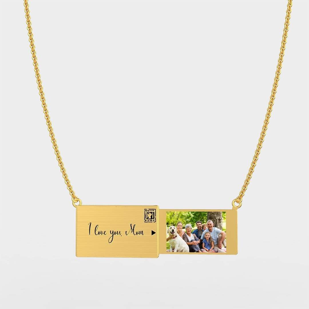 Christmas Gift Personalized Handmade Envelope Charm Photo Necklace Mom Necklace MelodyNecklace