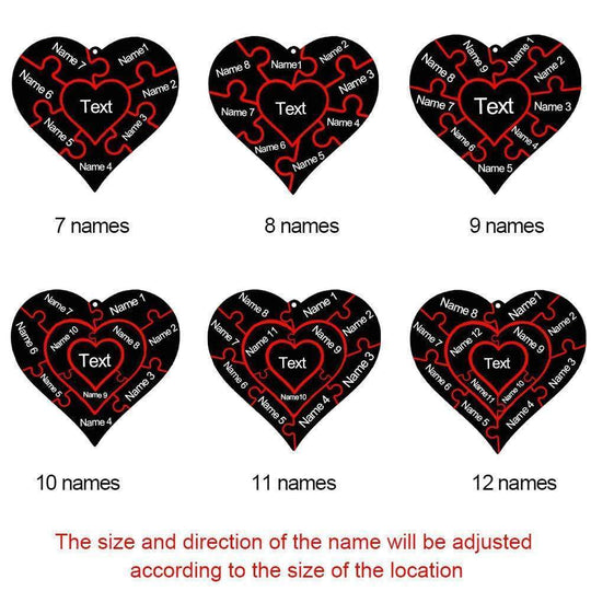 Christmas Gift Personalized Heart family Puzzle Necklace Mom Necklace MelodyNecklace