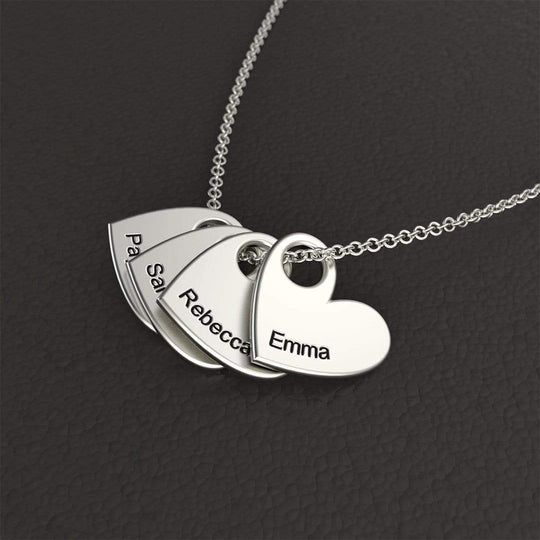 Christmas Gift Personalized Love Heart Pendant Necklace Mom Necklace MelodyNecklace