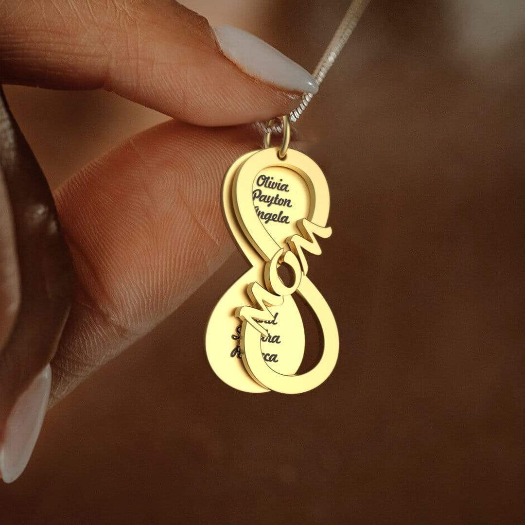 Christmas Gift Personalized Mom Infinity Love Name Necklace Mom Necklace MelodyNecklace