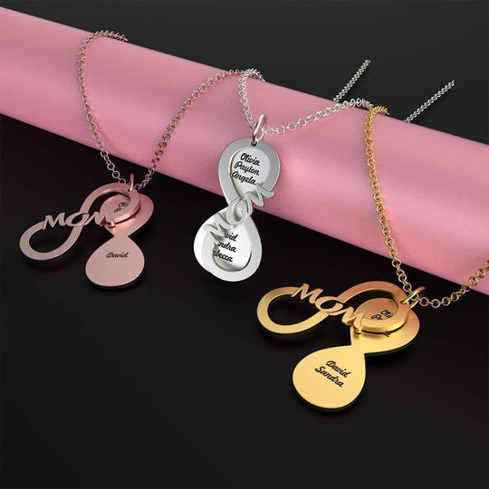 Christmas Gift Personalized Mom Infinity Love Name Necklace Mom Necklace MelodyNecklace