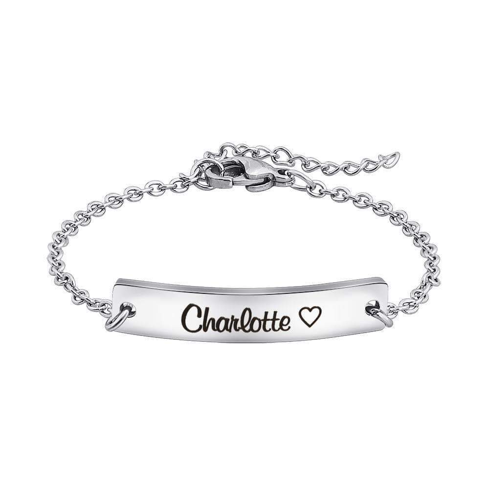 Christmas Gift Personalized symbol and name chain bracelet Silver Bracelet For Woman GG