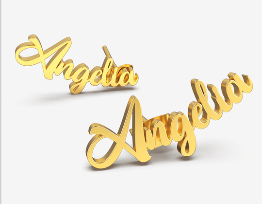 Christmas Gift Script Name Earring-Name Stud Earring Earring MelodyNecklace