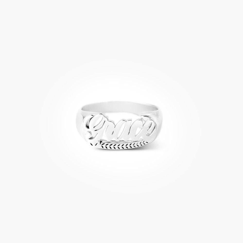 Christmas Gift Throwback Name Ring Sterling Silver Ring MelodyNecklace