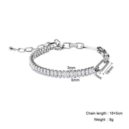 Clear Crystal Tennis Bracelet-adjustable Myron Bracelet MelodyNecklace