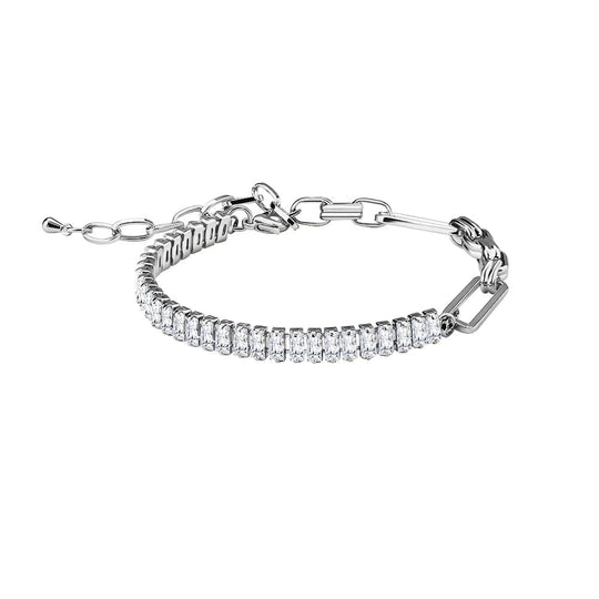 Clear Crystal Tennis Bracelet-adjustable Silver Myron Bracelet MelodyNecklace