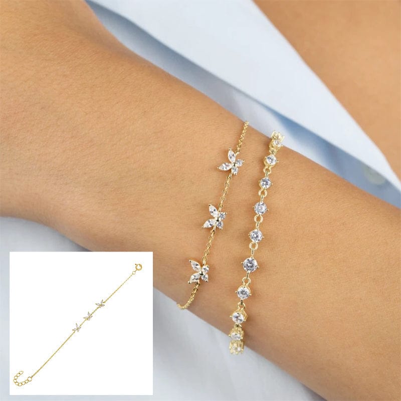 Crystals Butterfly Bracelets Gold MelodyNecklace