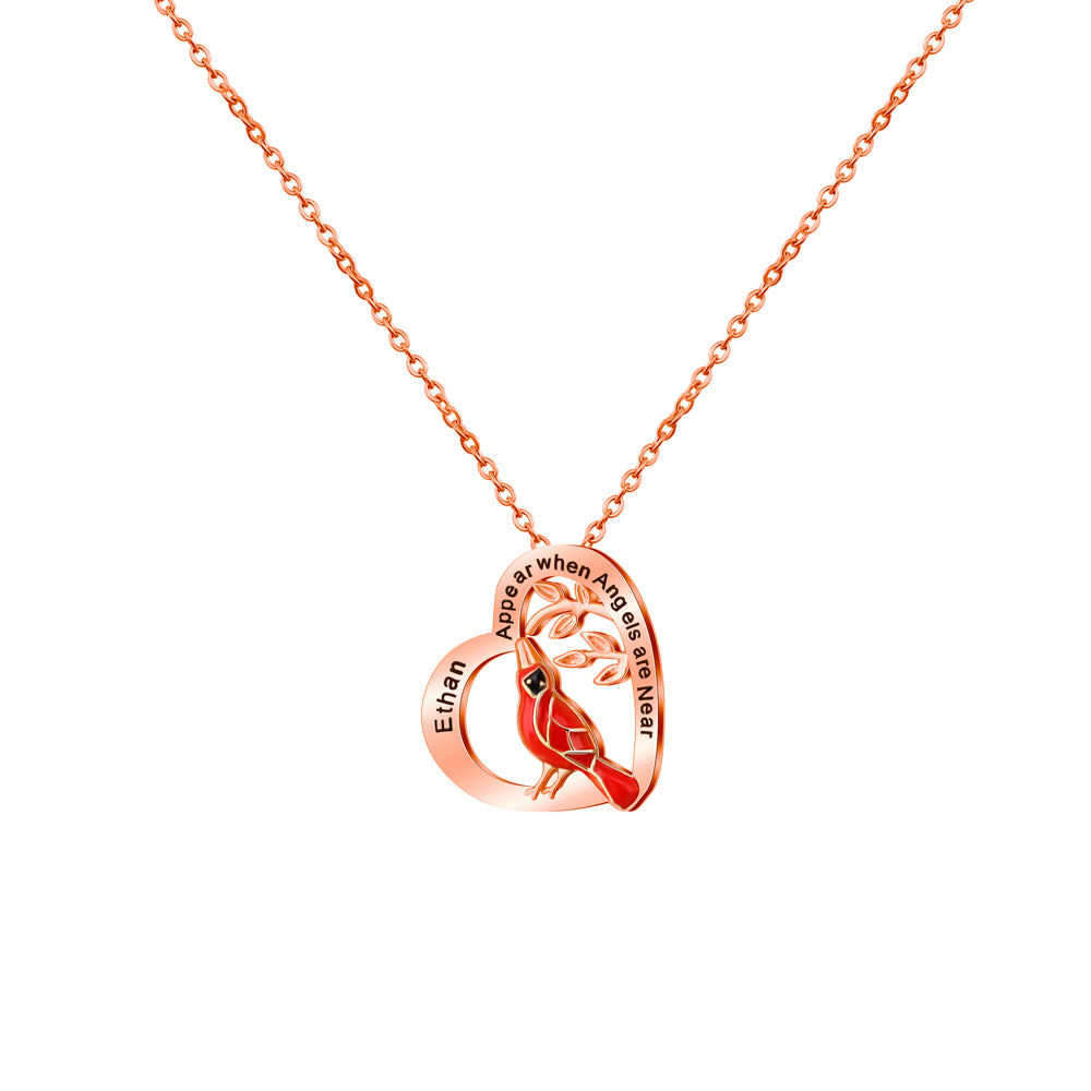 Appear When Angels Near Personalized Memorail Neckalce Cardinal Necklace