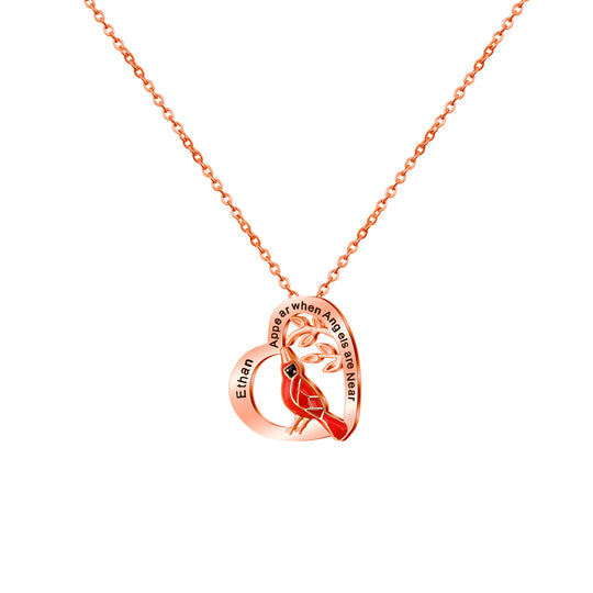 Appear When Angels Near Personalized Memorail Neckalce Cardinal Necklace