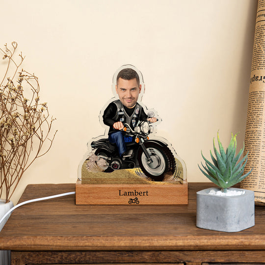 Personalized Funny Face Night Light Motorcycle LED Lamp Home Decor