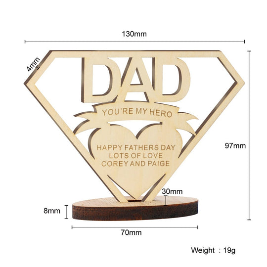 Dad is My Hero-Father's Day Gift Creative Removable Wooden Ornaments-Personalized Other Accessories MelodyNecklace