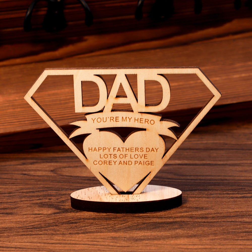 Dad is My Hero-Father's Day Gift Creative Removable Wooden Ornaments-Personalized Other Accessories MelodyNecklace