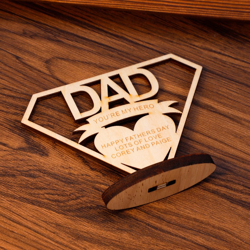 Dad is My Hero-Father's Day Gift Creative Removable Wooden Ornaments-Personalized Other Accessories MelodyNecklace