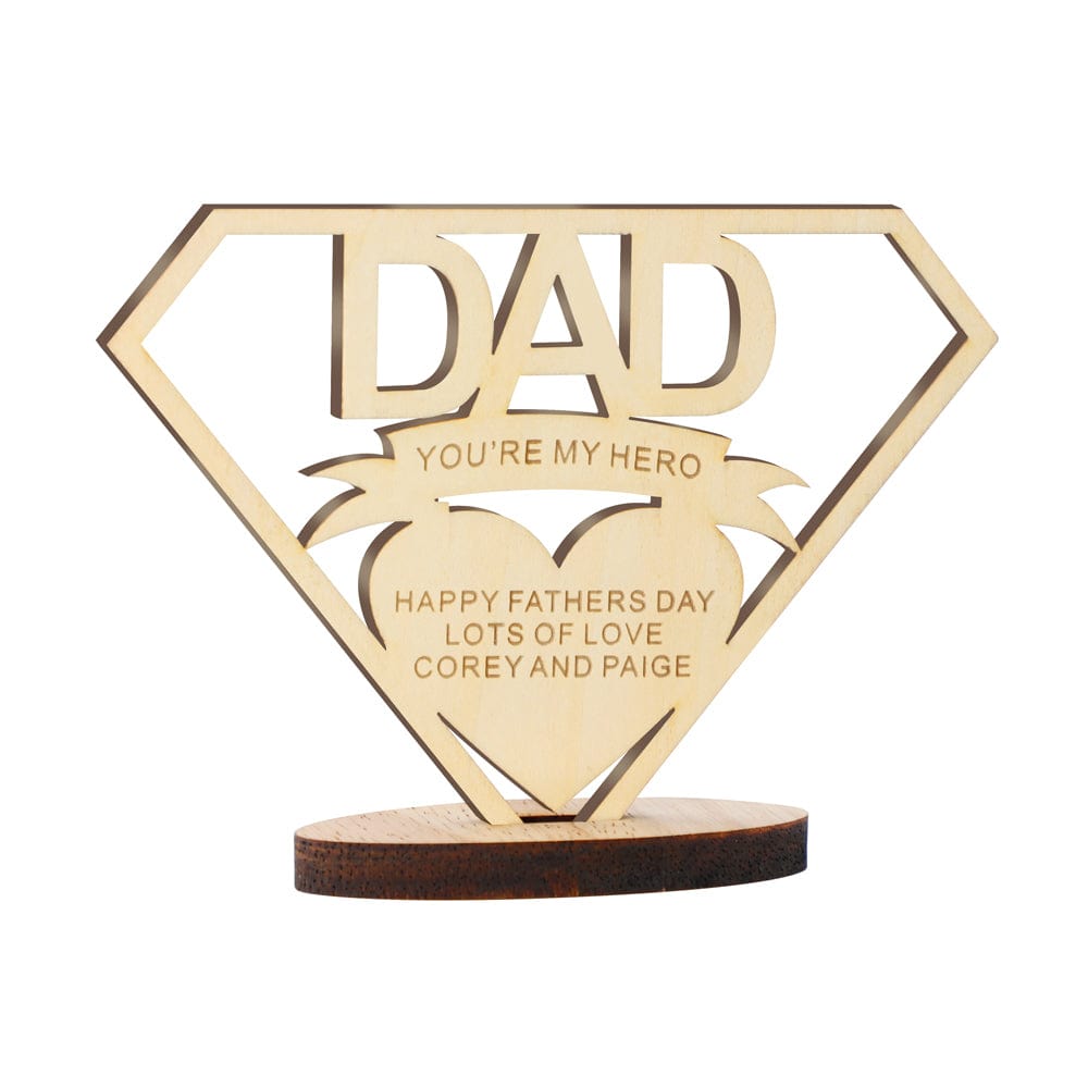 Dad is My Hero-Father's Day Gift Creative Removable Wooden Ornaments-Personalized Other Accessories MelodyNecklace