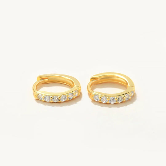 Dainty Zircon Huggies Earrings Gold / 6MM Earrings Kosiner