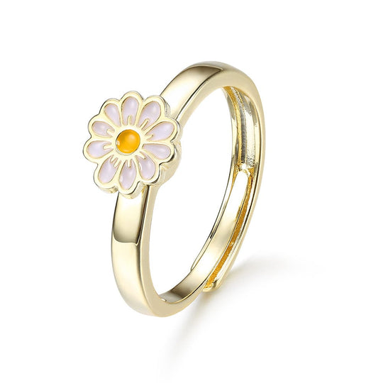 Daisy Anxiety Fidget Ring Gold / Adjustable Ring MelodyNecklace