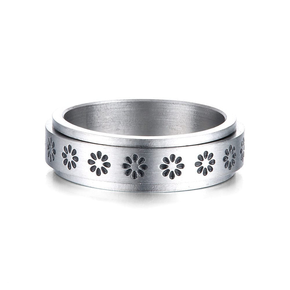 Daisy Flower Anti Anxiety Spinner Ring Ring MelodyNecklace