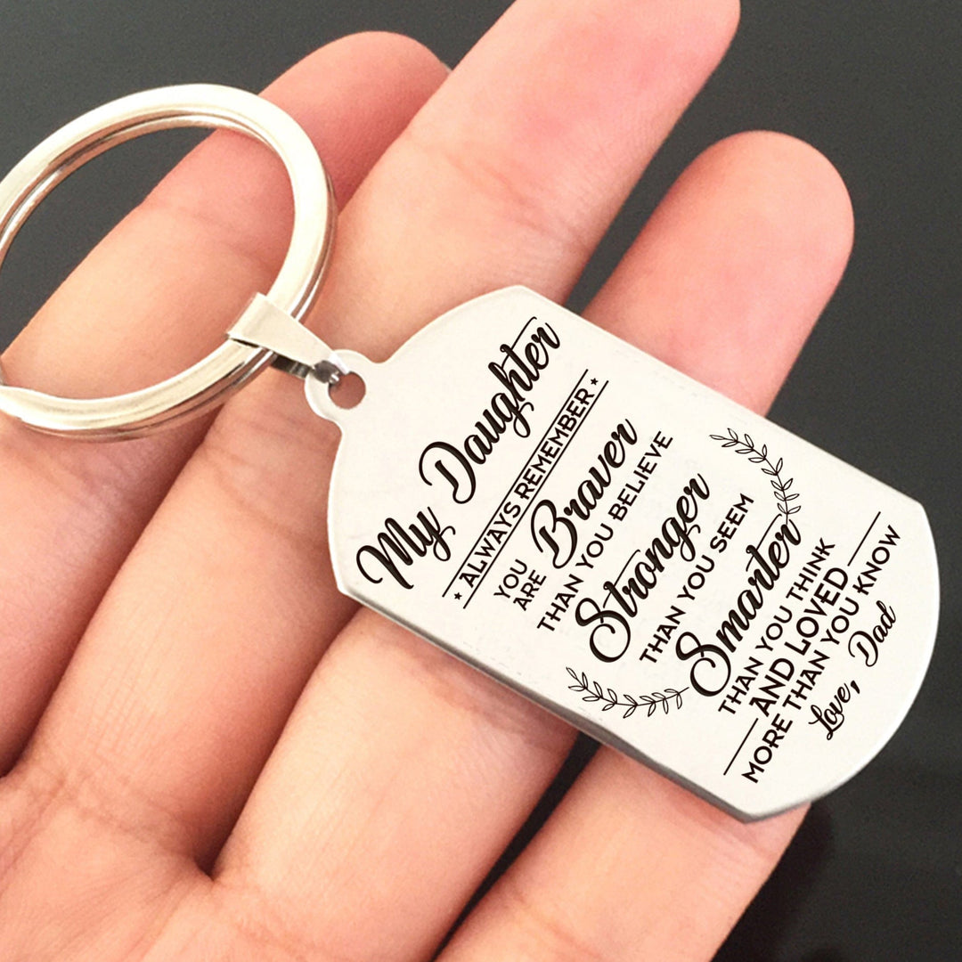 Daughter Dad-Braver-Keychain Keychain MelodyNecklace