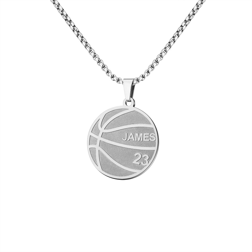 Personalized basketball Necklace-Believe In Yourself, Forever Partner