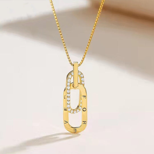 Mother & Daughter Forever Linked Together Necklace in Gold