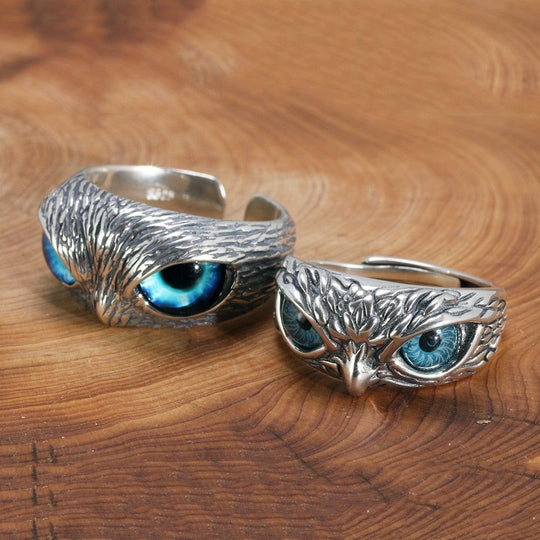 Demon Eye Owl Ring Open Adjustable Ring Ring MelodyNecklace