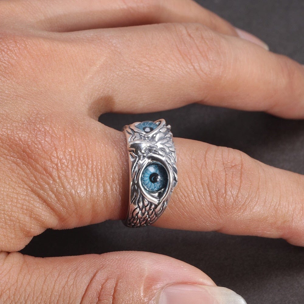 Demon Eye Owl Ring Open Adjustable Ring Ring MelodyNecklace