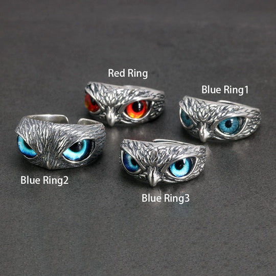 Demon Eye Owl Ring Open Adjustable Ring Ring MelodyNecklace