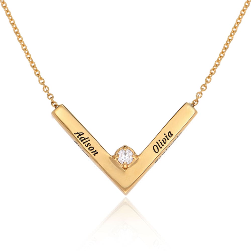 Diamond V Necklace 18k Gold Plating Necklace MelodyNecklace