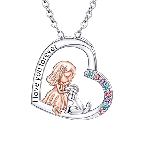 Dog Necklace for Girls Cute Animal Pendant Necklaces Birthday Christmas Jewelry Gift for Daughter Granddaughter Niece Girl and Dog Necklace for girl MelodyNecklace