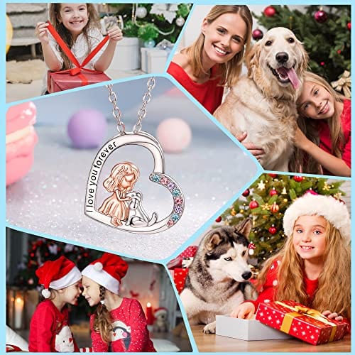 Dog Necklace for Girls Cute Animal Pendant Necklaces Birthday Christmas Jewelry Gift for Daughter Granddaughter Niece Girl and Dog Necklace for girl MelodyNecklace