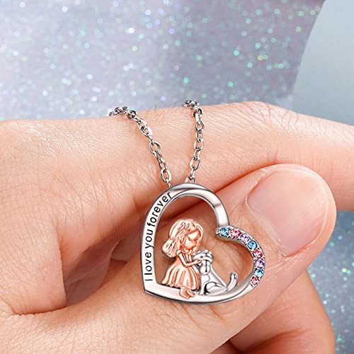 Dog Necklace for Girls Cute Animal Pendant Necklaces Birthday Christmas Jewelry Gift for Daughter Granddaughter Niece Girl and Dog Necklace for girl MelodyNecklace