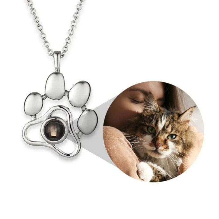 Dog Paw Pet Photo Inside Projection Necklace MelodyNecklace