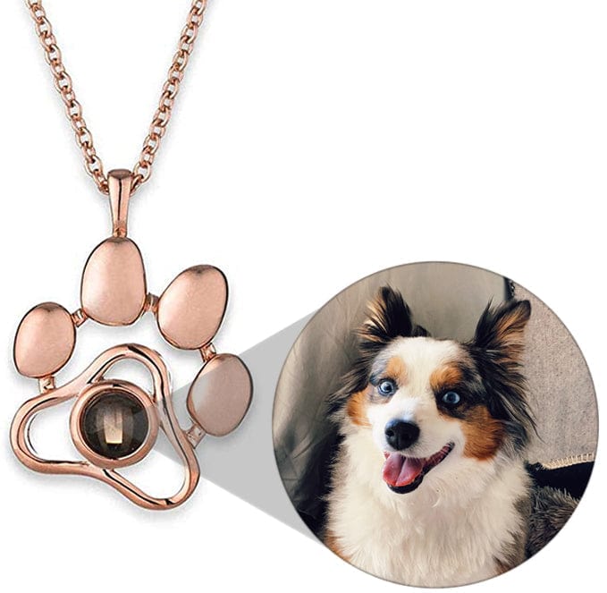 Dog Paw Pet Photo Inside Projection Necklace Necklace MelodyNecklace