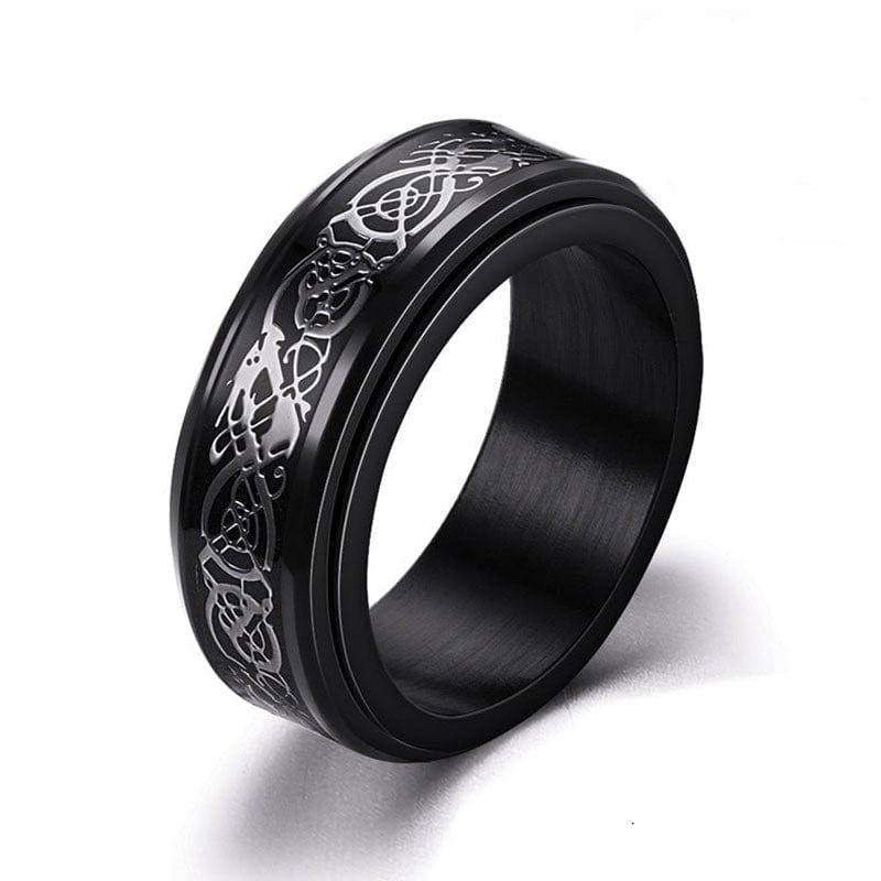 Domineering Dragon Pattern Turnable Ring Ring MelodyNecklace