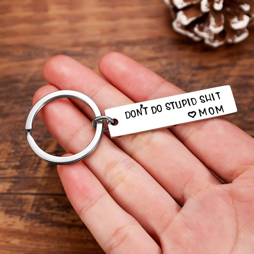 Don't Do Stupid Funny Keychain Gift Box Set for Son and Daughter Keychain MelodyNecklace