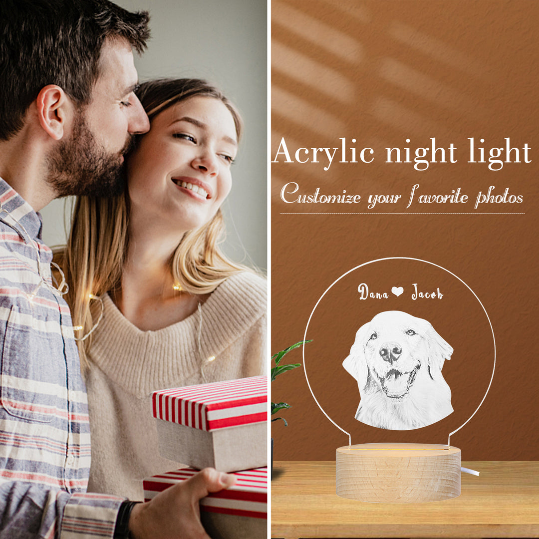 Personalized Photo Night Light 3D Illusion Lamp for Family