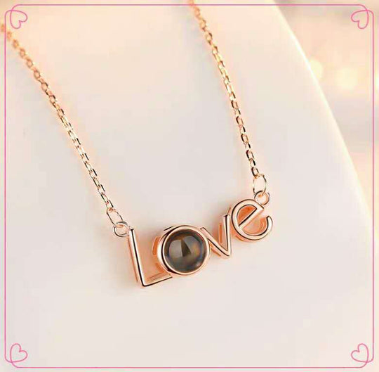 LOVE Projection Necklace Personalized Photo Necklace Creative Gift for Her